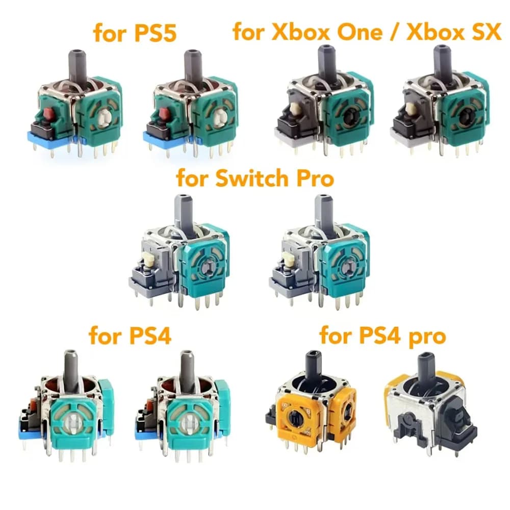 Joystick analogico 3D di ricambio da 2 pezzi per PS5/PS4/Switch Pro/Xbox One/Serie Controller ThumbStick Parti di riparazione Accessorio