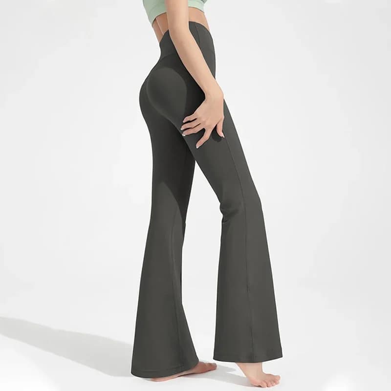 Pantaloni a Zampa d'Elefante da Donna a Vita Alta Elasticizzati, Modellanti e Sollevanti, per Fitness, Yoga, Casual, Outdoor e Corsa
