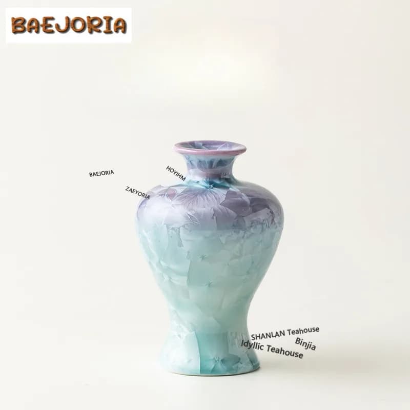 Kiln Change Crystal Glaze Beauty Bottle Vase Handmade Flower Insert Hydroponics Plant Pot Household Flowerpot Cafes Decoration