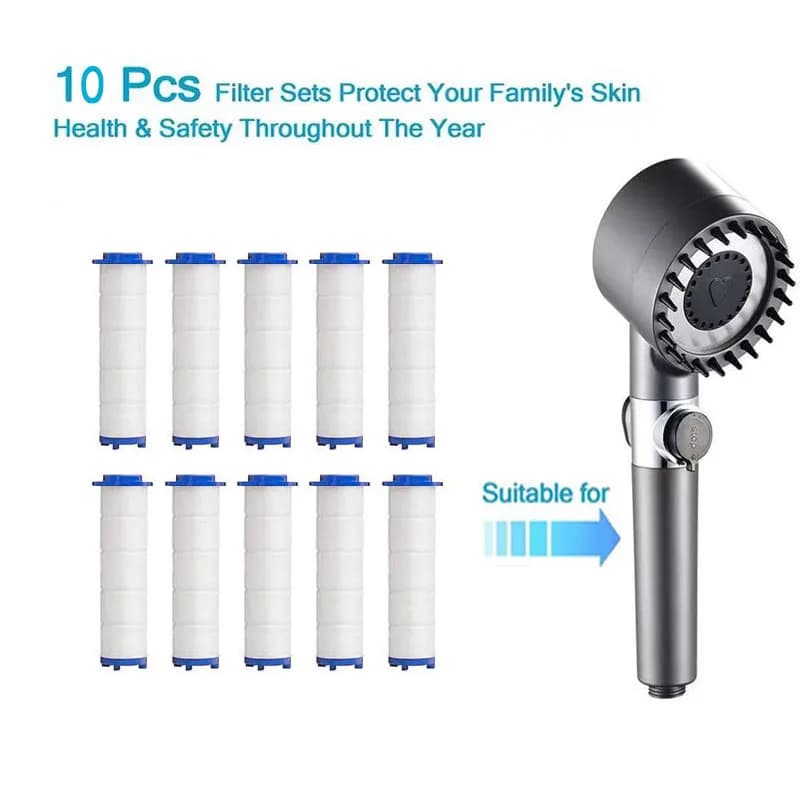 Filters for shower, set of 10 replacement filters for hard water, remove chlorine and harmful substances more effective