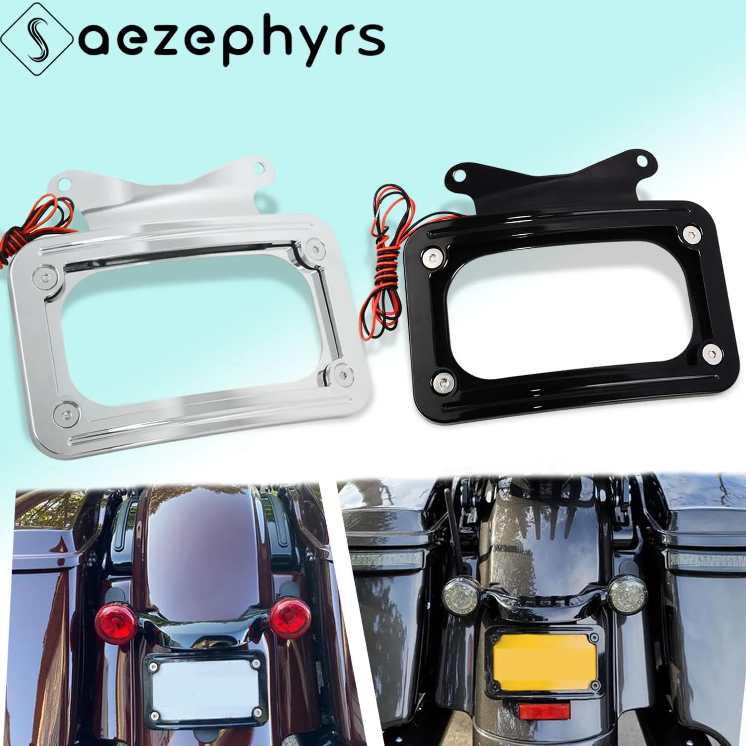 Staffa di montaggio per telaio targa curvo parafango posteriore per moto con illuminazione a LED per Harley Touring Street Glide