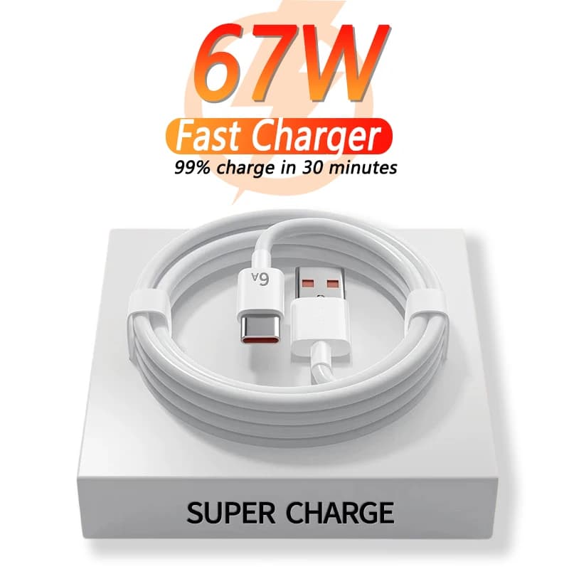 USB Charger Super Fast 67W for Xiaomi, Power Adapter Mi 12 11, Cable Type C 6A, for POCO X5 X4 Pro Note 9 10 11