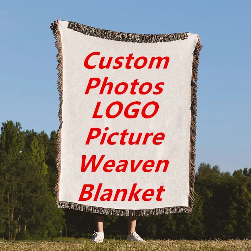 Custom Warm Weaving Thread Blanket Premium Sherpa Blankets for Bed Sofa 3D Customized Plush Thin Quilt Printed on Demand Blanket