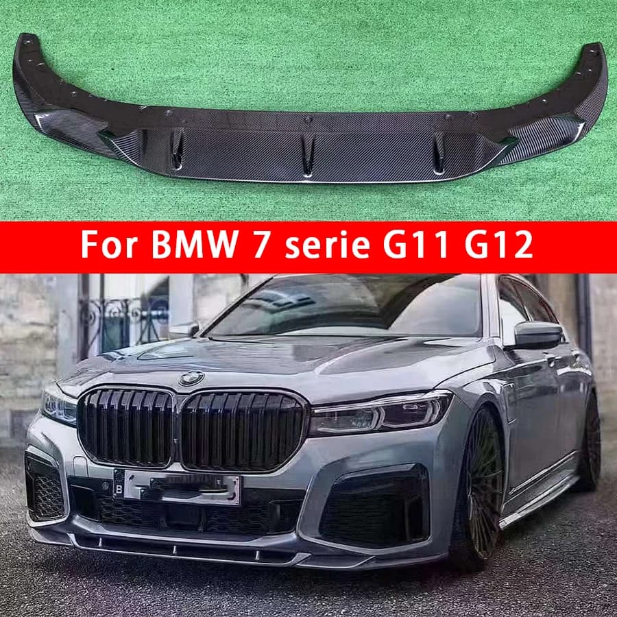 For BMW 7 series G11 G12 Carbon Fiber Front lip Car Front Bumper Diverter Spoiler Diffuser Front lip chin Upgrade body kit