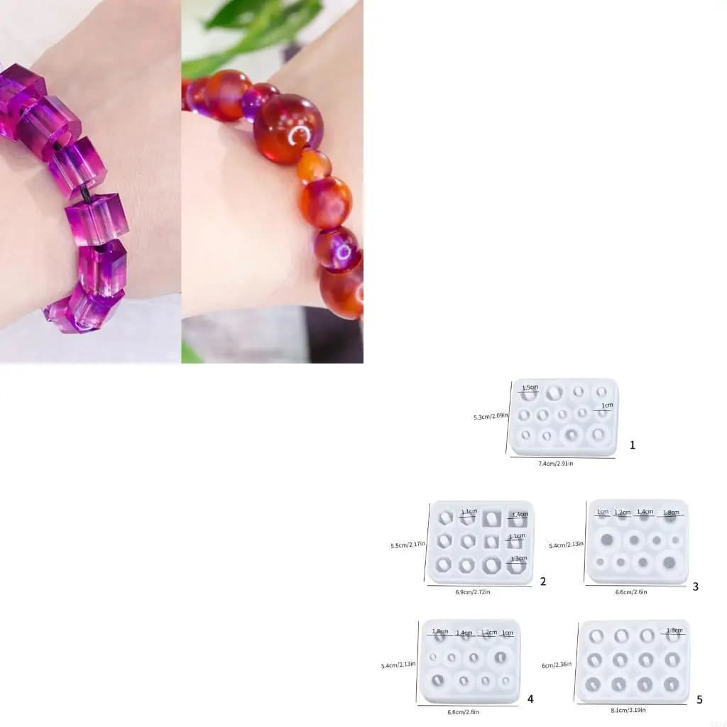 Stampi in silicone riutilizzabili impostati per perle resina da artigianato fai -da -te pietre preziose accessori per multi
