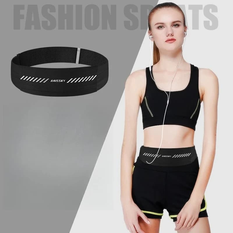 HAISSKY Reflective Belt Men's Running Bags Women's Outdoor Sports Training Ultra-thin Elastic Belt Waist for iPhone