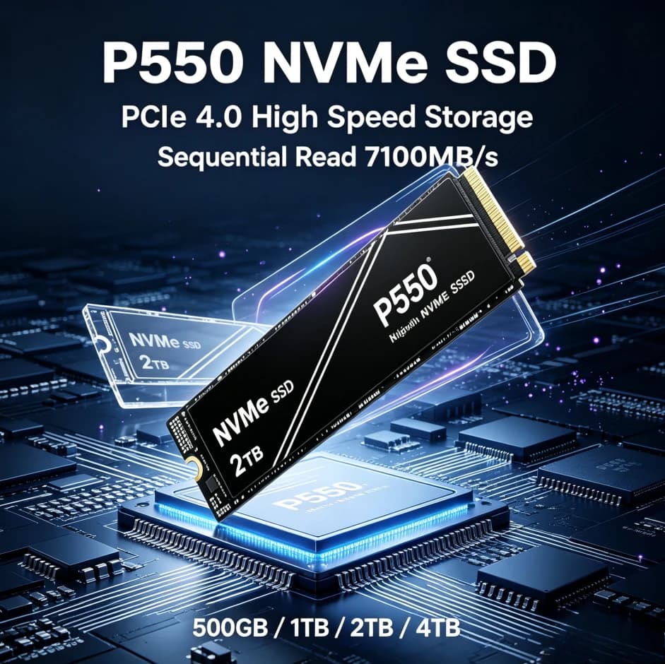 Brand+Hot Sale P550 Portable External NVMe SSD 1TB 2TB 4TB PCIe Gen4 High‑Performance Solid State Drive for Gaming PC Laptop PS5