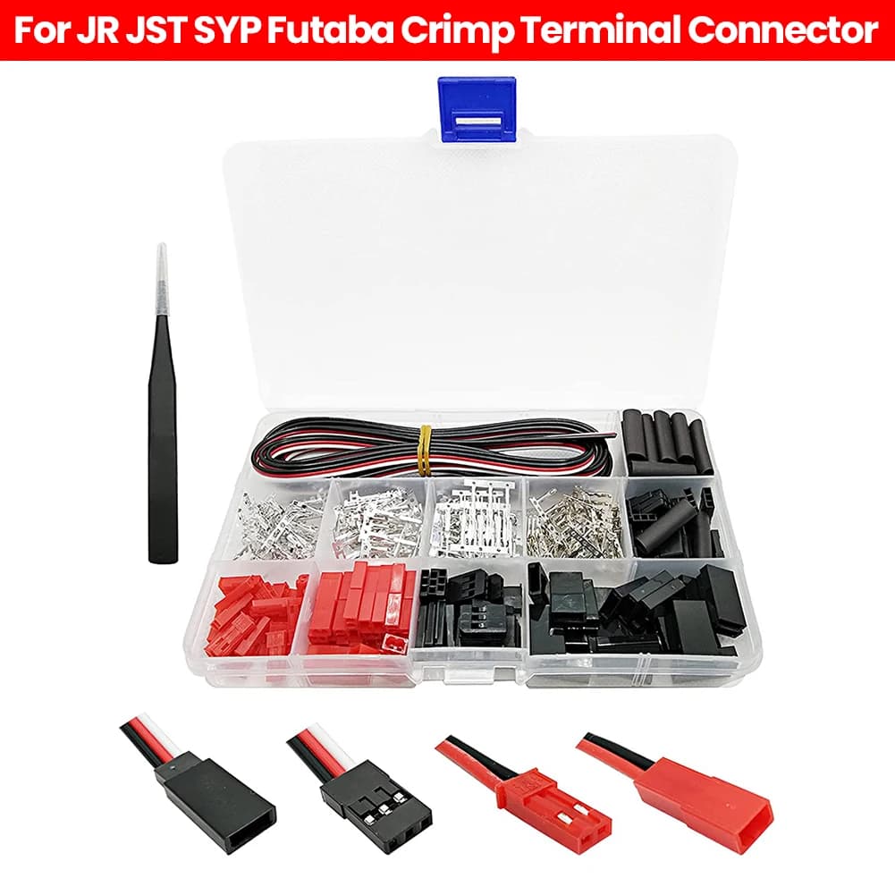 Kit di 400 Connettori a 2/3 Pin Femmina e Maschio per Cavi di Prolunga JR JST SYP Futaba per Modelli di Aerei, Droni e Batterie