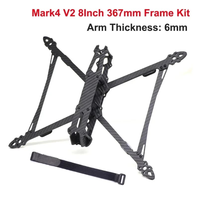 Telaio per drone da corsa Mark4 V2 FPV - Braccio completo in fibra di carbonio da 5 mm Telaio quadricottero freestyle da 8/9/10 pollici - Compatibile con Betaflight