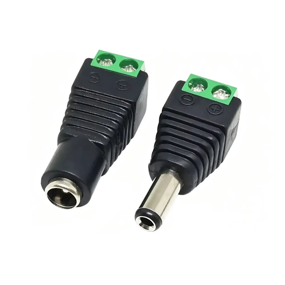 10pcs Male Female DC 5V 12V 5.5X2.1 5.5x2.5mm DC Power Jack Plug Adapter Barrel Connector for CCTV Security Camera Led Strip10