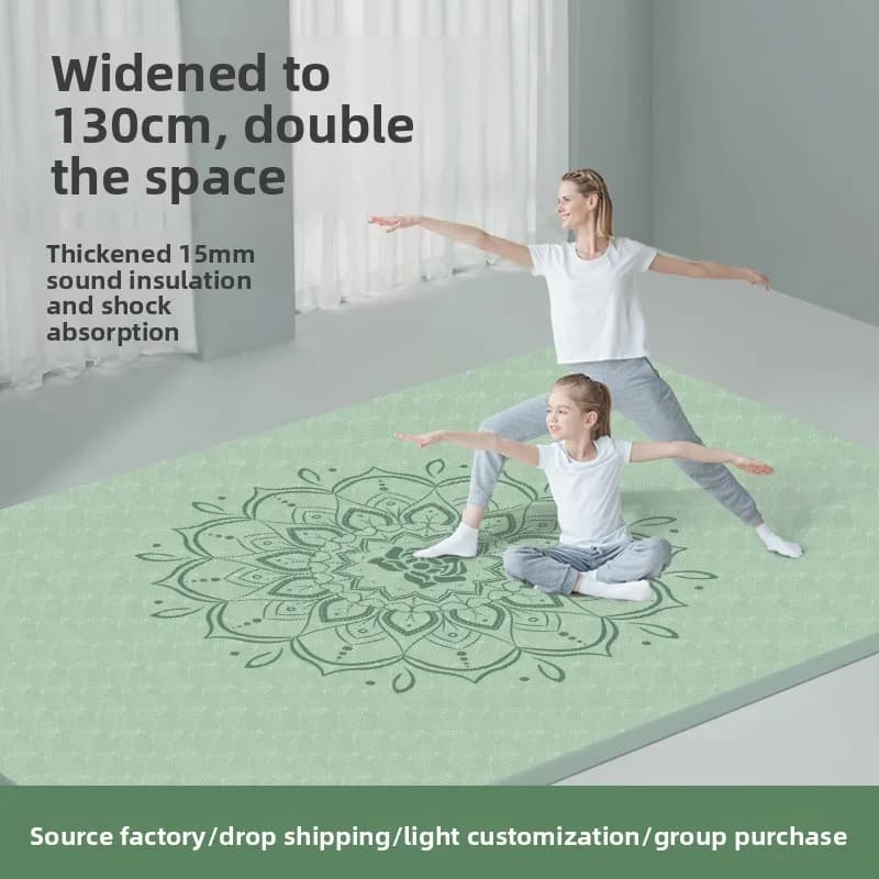 Two Person Yoga Mat Non Slip Quiet Home Use Thickened Shock Absorbing Dance Parent Child Yoga Mats Exercise Mat Fitness