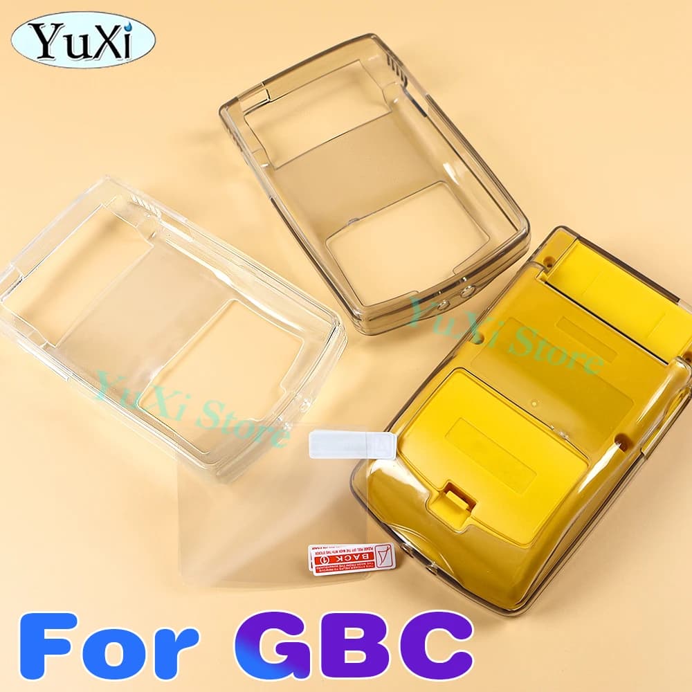 Custodia protettiva trasparente Shell per controller di gioco GBC Gameboy Color Custodia morbida trasparente in TPU con pellicola per lenti per schermo