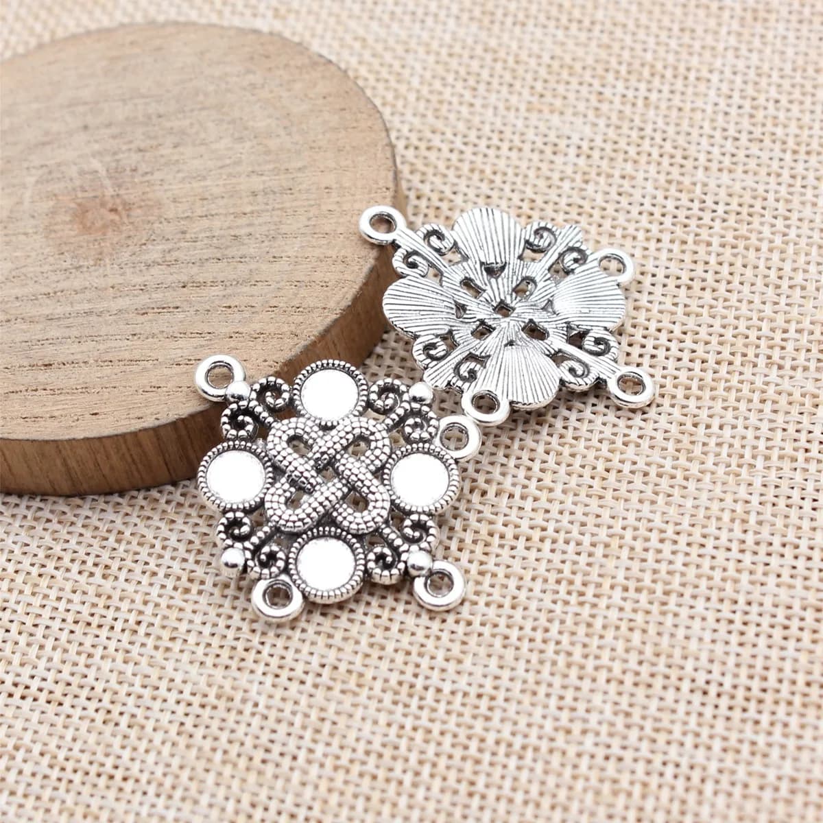 8pcs 37x30mm(1.46x1.18inch) 2 Colors Earring Connector DIY Jewelry Accessories Wholesale