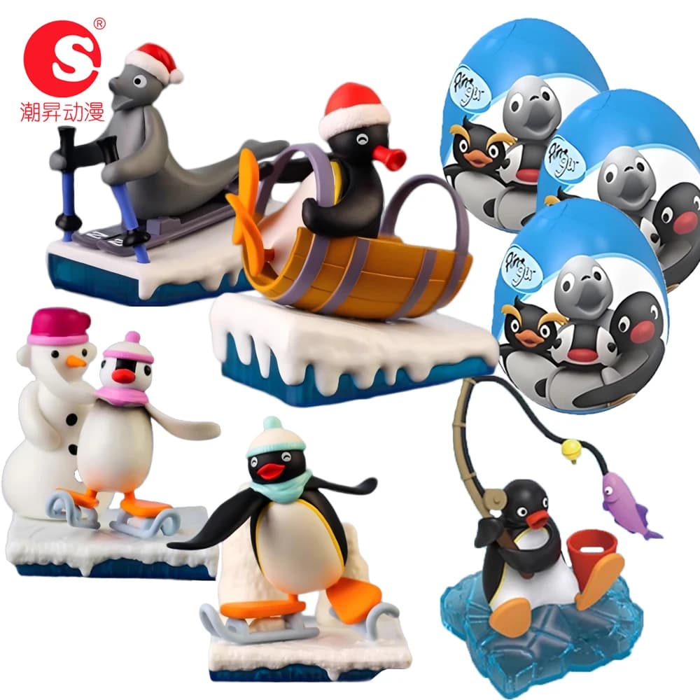 Scatola cieca Gashapon con scena divertente Pingu originale, giocattoli unici e decorativi alla moda, adorabili bambole pinguino, decorazioni carine, regalo per bambini