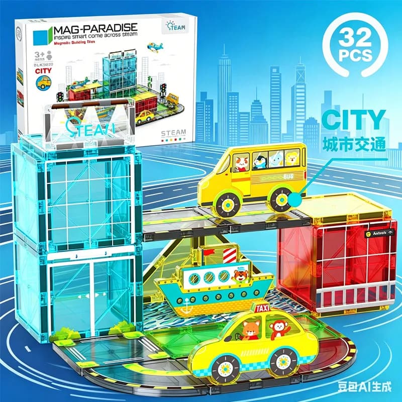 2026 NUOVO Set di Costruzioni Magnetiche Gioco di Costruzione con Mattoncini Magnetici Giocattoli Educativi per Bambini Regalo per Bambini e Bambine