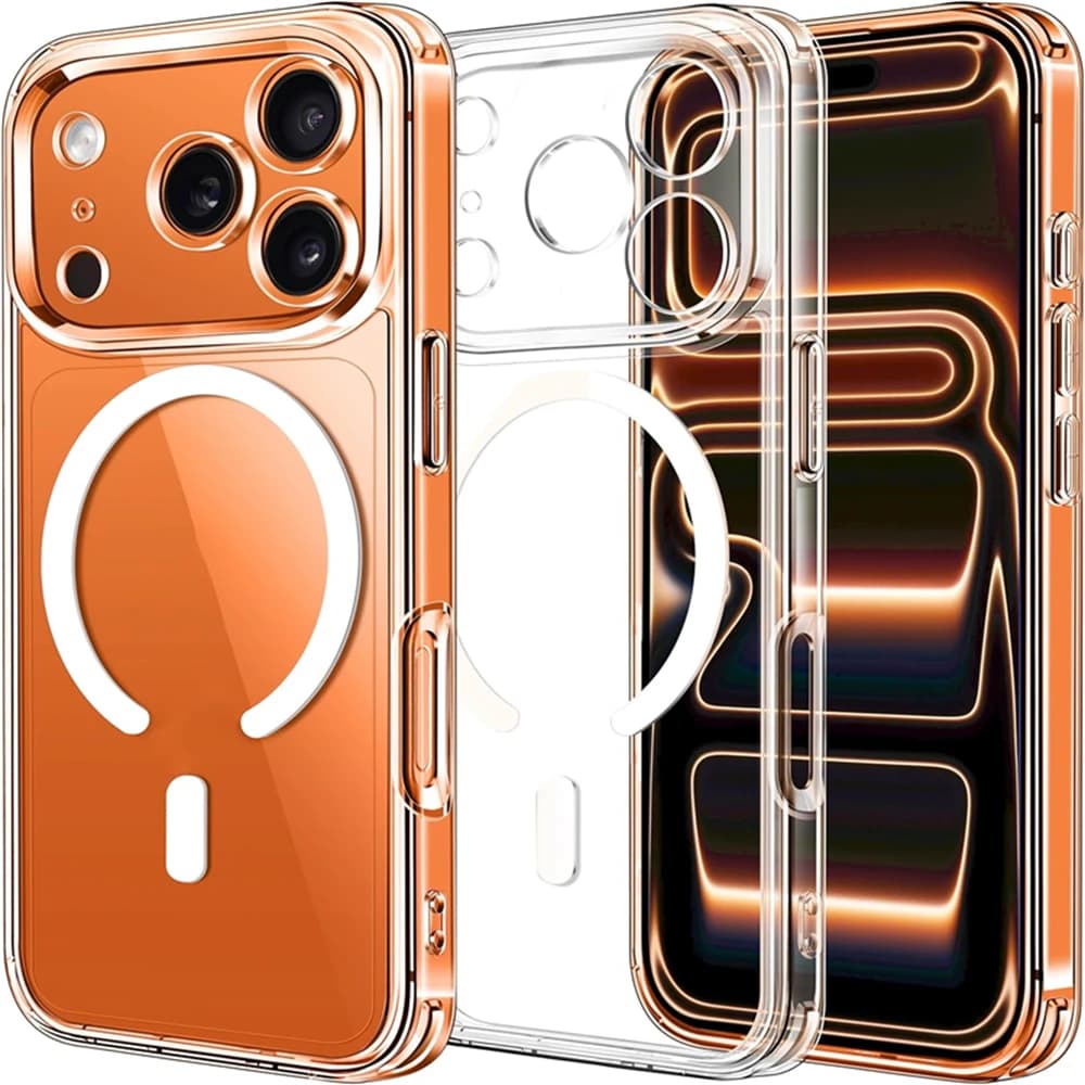 Custodia Magnetica Trasparente Originale per iPhone 17 Pro Max Air 16 15 14 Plus 13 12 11 Cover Rigida Trasparente Compatibile con MagSafe