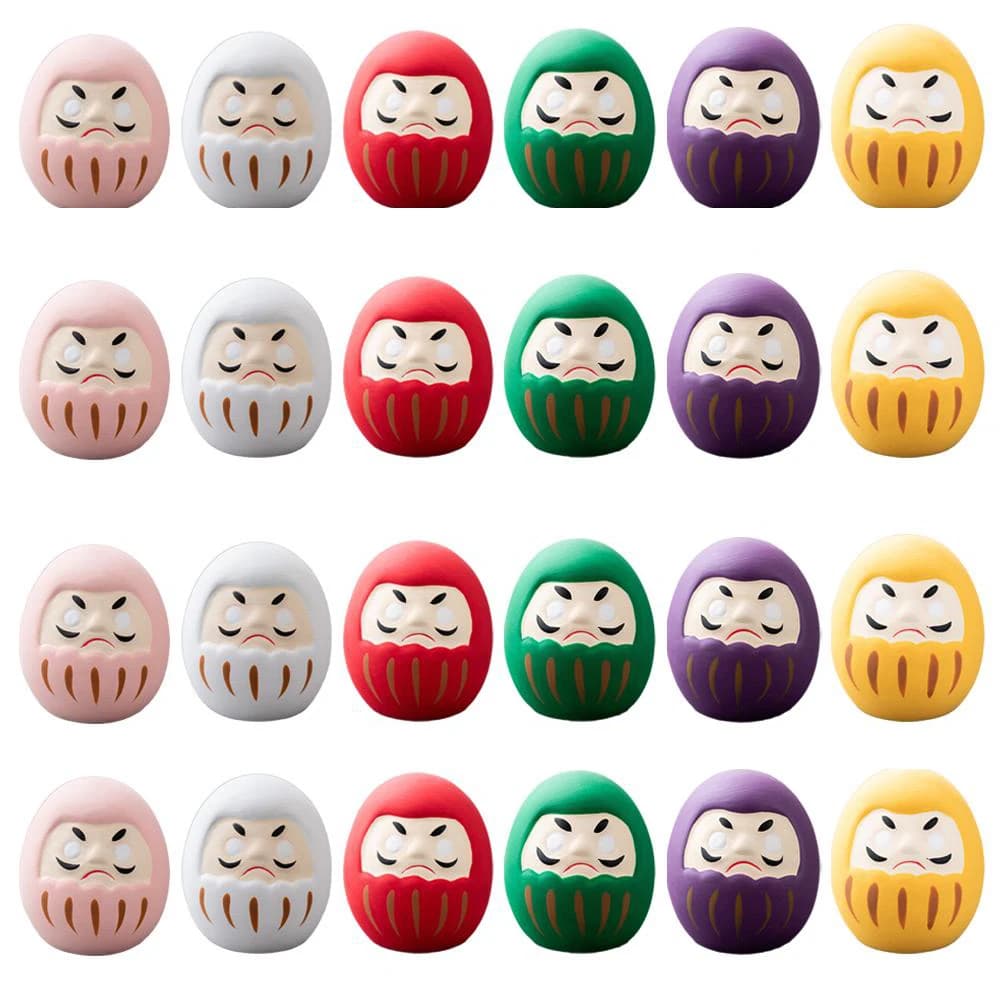 Feng Shui Decor Ceramica Daruma giapponese Doll Mini giapponese Daruma Statua Fortuna Buona fortuna Daruma Figurine per Home Office Car