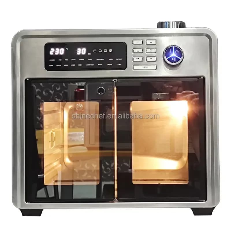 Friggitrice ad Aria Senza Olio da 12L, 14L, 18L, 20L, 23L, 25L, 28L, 30L in Acciaio Inossidabile, Forno Elettrico Digitale con Funzione Tostapane