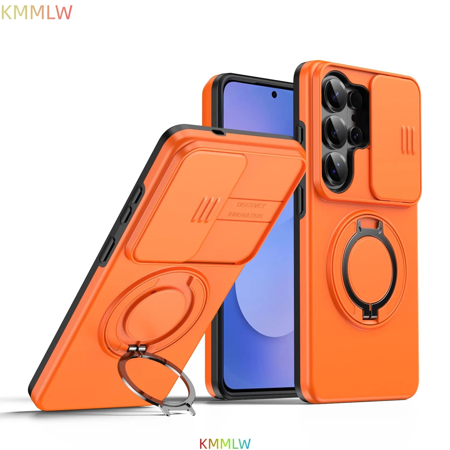 Custodia Magnetica Antiurto per MagSafe per Samsung Galaxy S26 Ultra S25 S24 Plus S23 con Anello di Protezione per Lente Fotocamera Scorrevole e Supporto Integrato