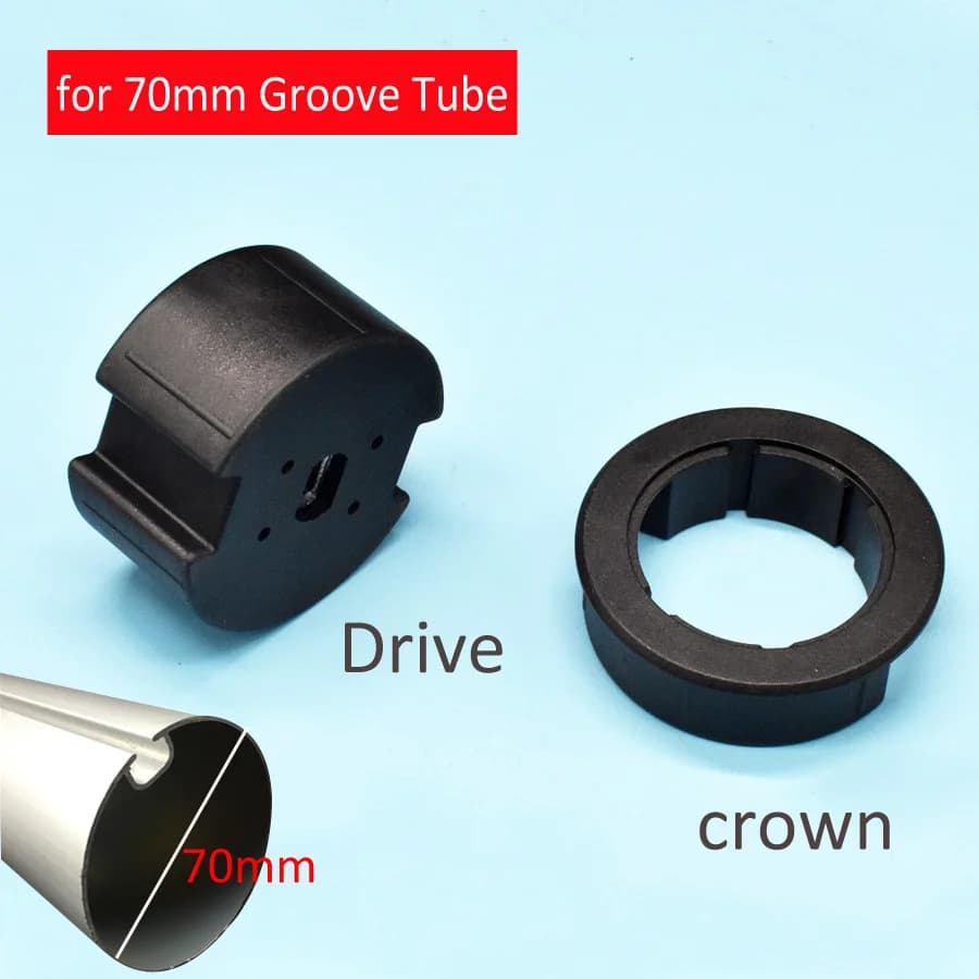 1 pz corona + 1 pz adattatore di azionamento per tende motorizzate, per motore tubolare A-OK Dooya Tuya di diametro 45 mm, diametro tubo 70 mm