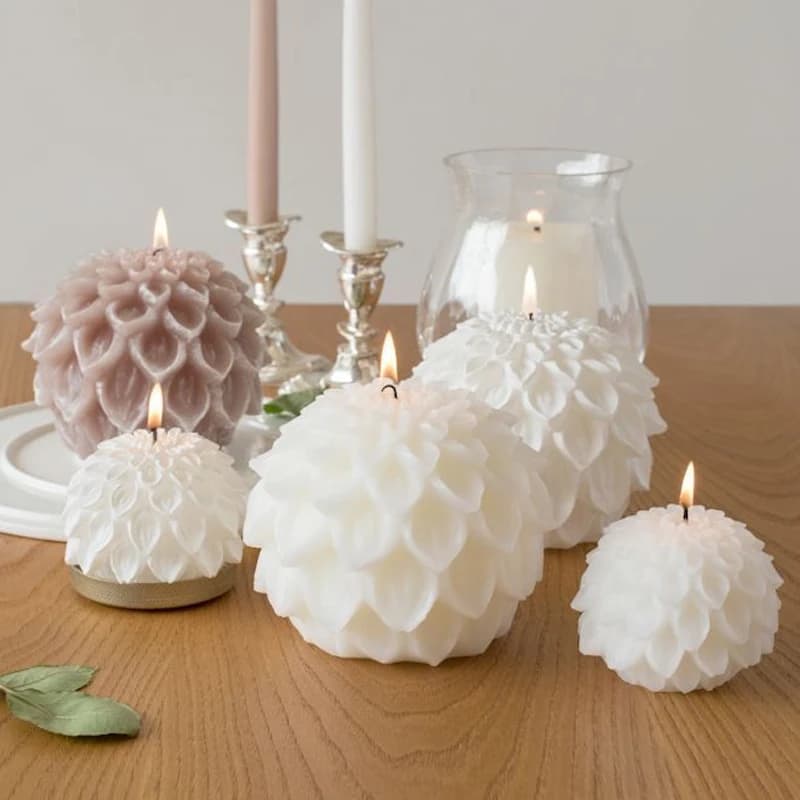 Stampo in Silicone per Candele Aromaterapiche, Sapone, Resina, Decorazioni per la Casa, Ornamento a Forma di Fiore, 1 Pezzo