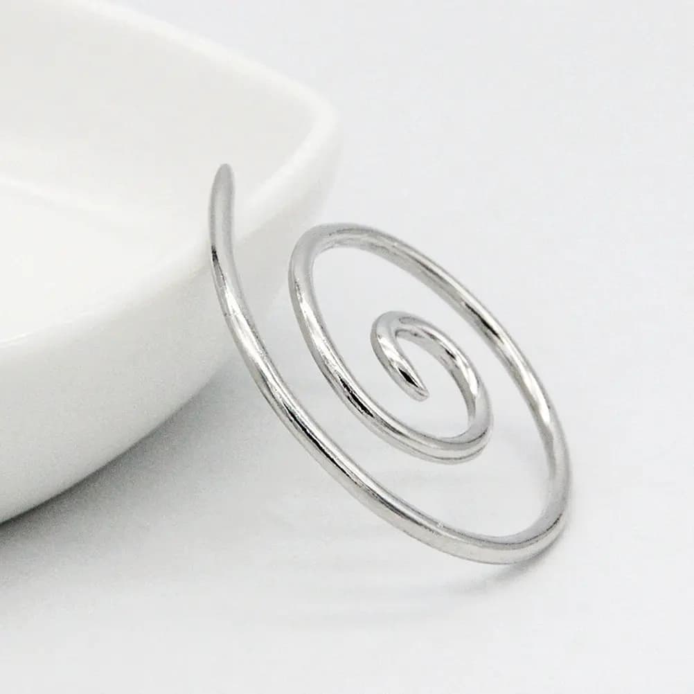 Set di 4 Ferri da Maglia a Spirale in Lega Premium Argento, Strumenti Artigianali per Maglioni, Sciarpe, Guanti e Calzini