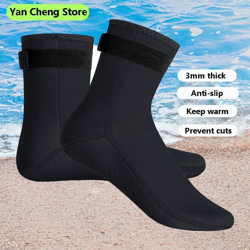 Calzini da sub in neoprene antiscivolo da 3 mm Mantieni la marma Prevenire le tagli Scarpe Snorkeling Surf Nuoto Caldi calzini da acqua Stivali da spiaggia Spiaggia