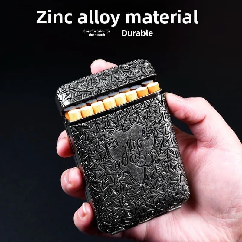 16 sigarette con scatola per sigarette a tre aperte, clip per gangster insanguinato, intaglio automatico in lega con coperchio aperto, regalo portatile anti-pressione