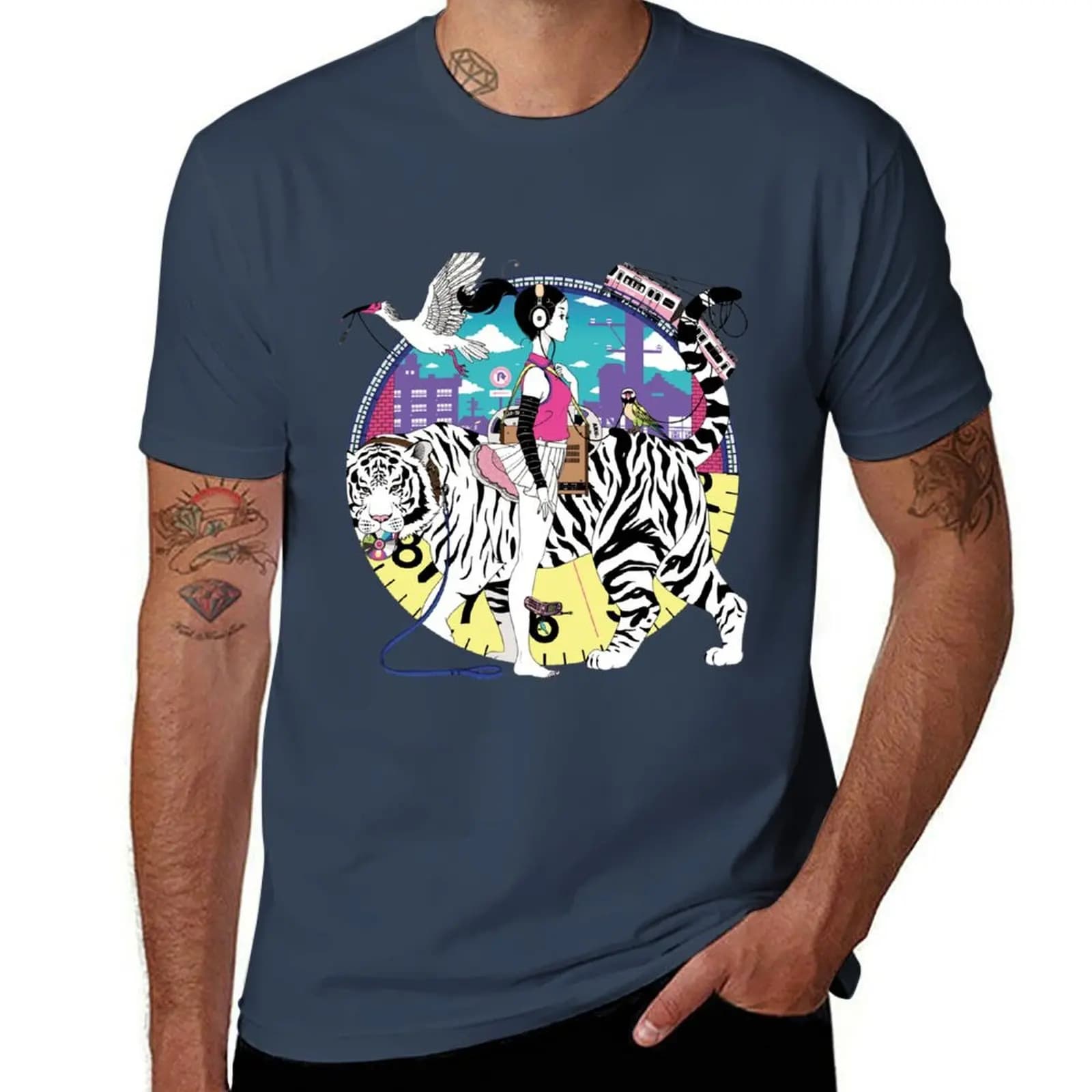 Copertina Singola ASIAN Classic - GENERATION. ReRe KUNG-FU Ver.) T-Shirt Semplice Casual a Maniche Corte in Cotone