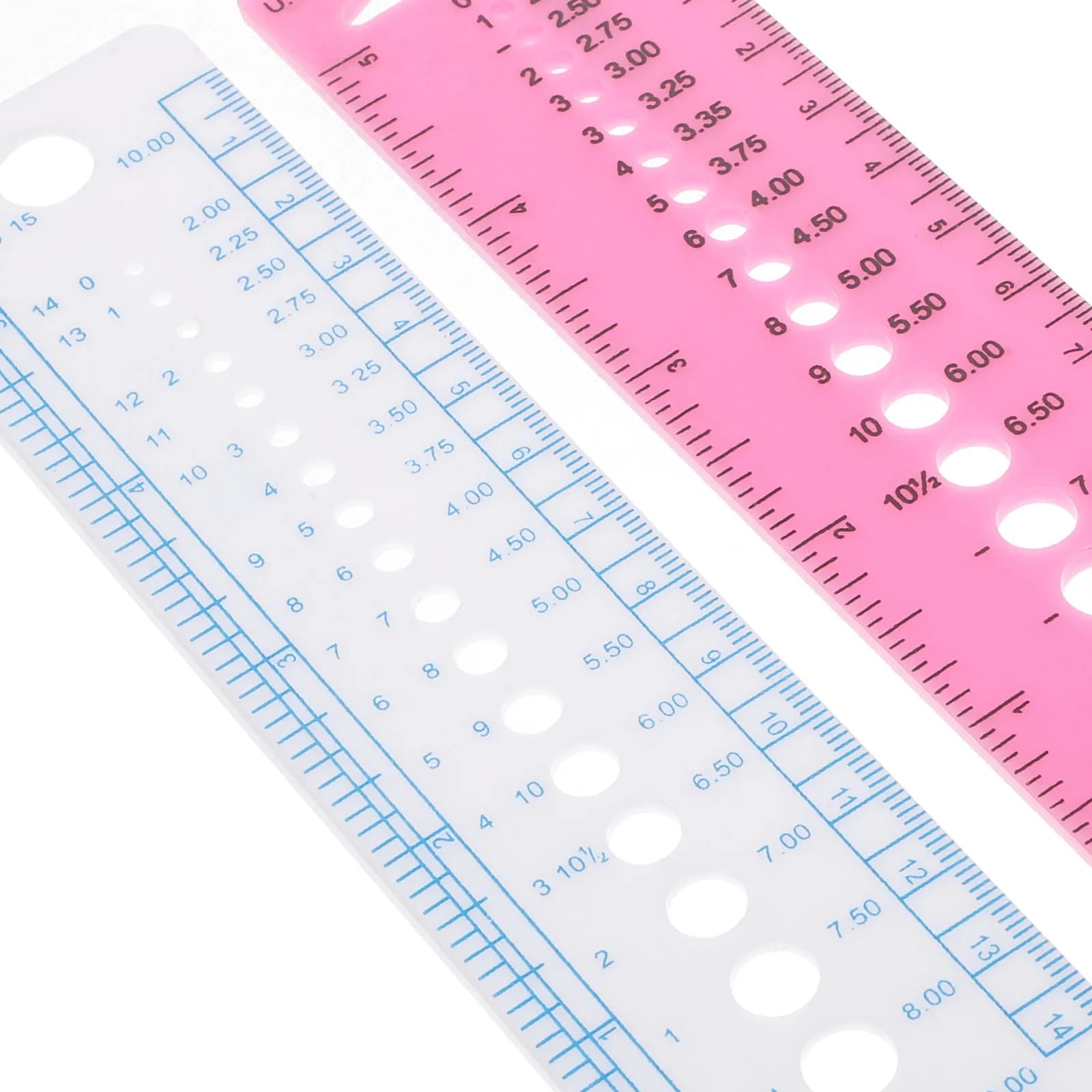 Set di 4 Righelli per Uncinetto, Strumento di Misurazione Preciso per Lavori a Maglia, Leggero e Portatile, per Fai-da-Te e Tessitura