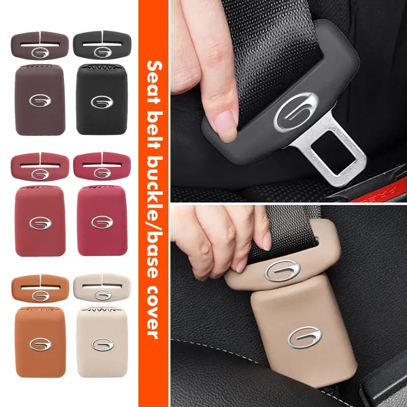 2pcs Silicone Car Seat Belt Protection Buckle Clip Cover For GAC MOTOR Trumpchi Aion S Aion Y AION V iA5 GS4 GS5 GS8 GA4