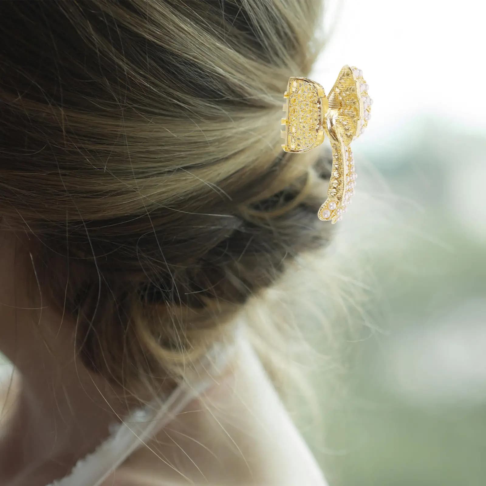 2Pcs Hair Claw Clips Elegant Butterfly Bowknot Metal Claw Clips for Thick Hair Wedding Birthday Party Daily