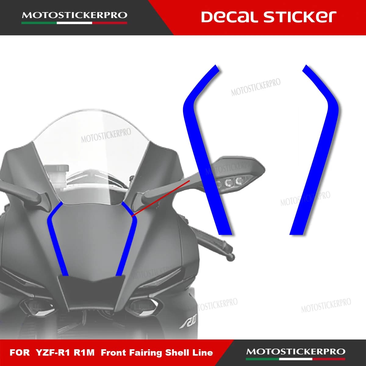 For YAMAHA YZF-R1 R1 R1M 2015-2026 New Sticker Decal 2020-2021-2024-2025 R1m Motorcycle Front Fairing Shell Line Sticker Decal