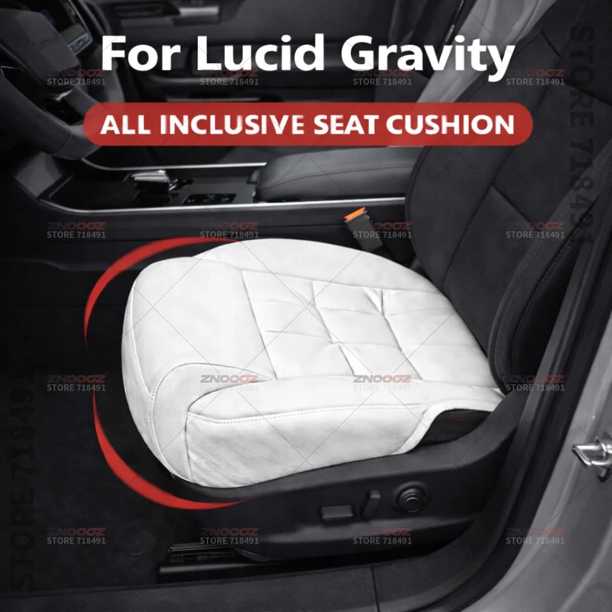 Supporto per Gambe per Sedile Auto, Estensione Coprisedile in Memory Foam, Cuscino Prolunga, Accessori Interni per Lucid Gravity
