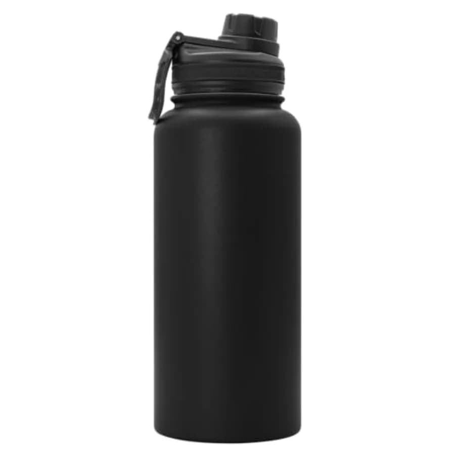 32 oz Vacuum Insulated Sport Bottle w/Laser Engraved Customization Options - Stainless Steel, Double-Walled, Wide Mouth
