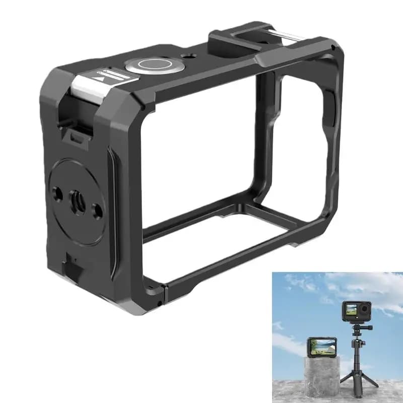 Aluminum Alloy Protective Frame for Action 6 Cameras Cage Featuring Shockproof Design Metal Guard with Cold Shoe Slot 83CE
