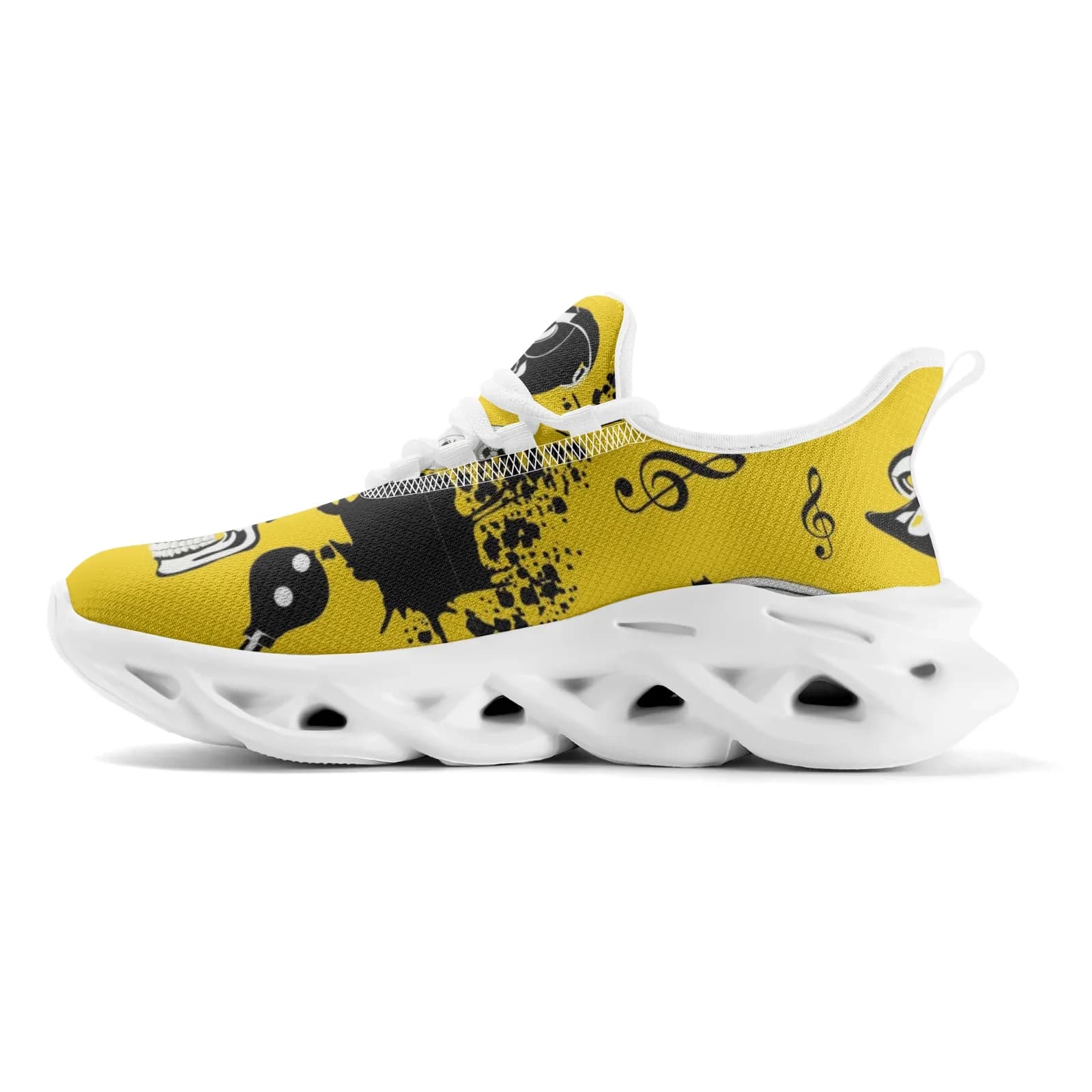 Sneakers casual con motivo scheletro per uomo, donna e adolescente, scarpe leggere da passeggio e corsa, calzature in rete con lacci EUR36-48