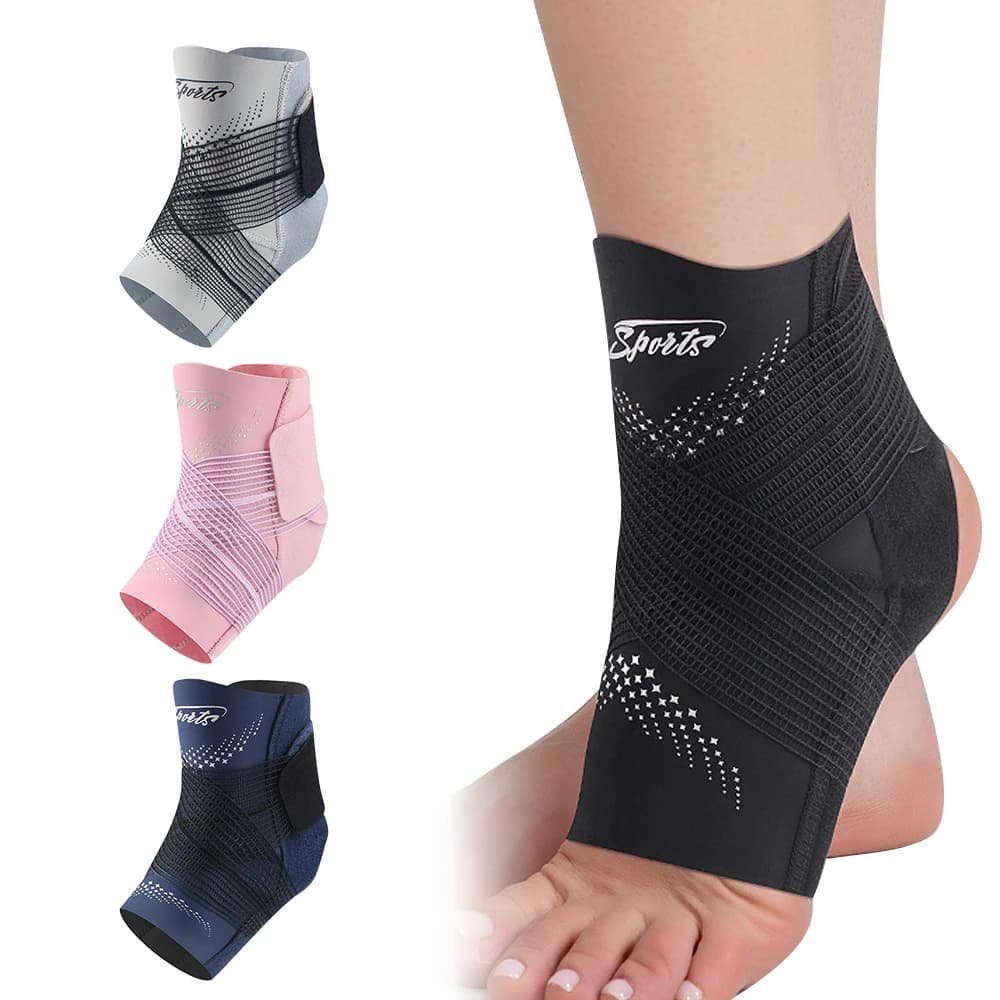 Supporto per Piede e Caviglia con Fascia Regolabile, Calza Elastica Compressiva per Sport, per Uomini e Donne