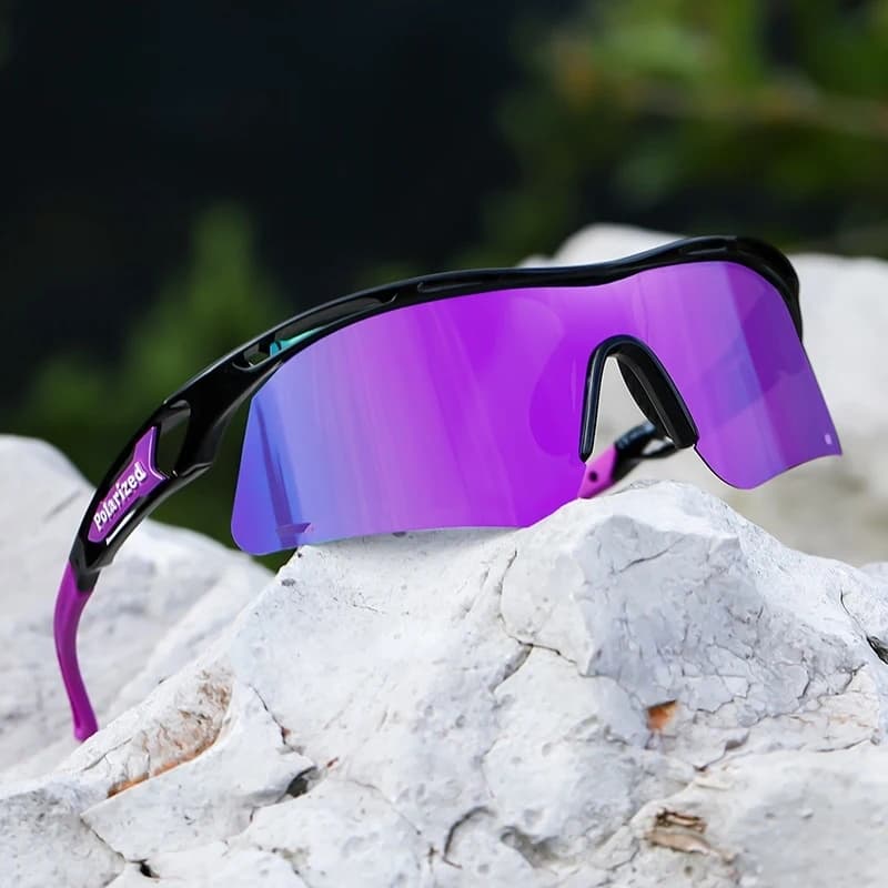 Sports cycling sun glasses, half-frame one-piece sunglass, personalized outdoor bicycle polarized sunglasses for men and women
