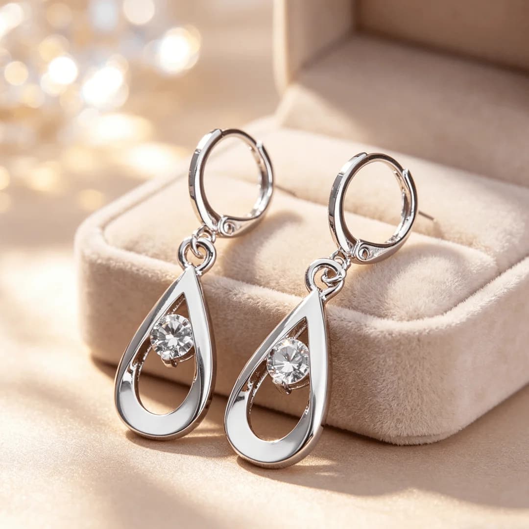 New arrive 925 Sterling silver lovely Water Drop Zircon Earring for Women wedding party fashion Jewelry Hip-hop accessories Gift
