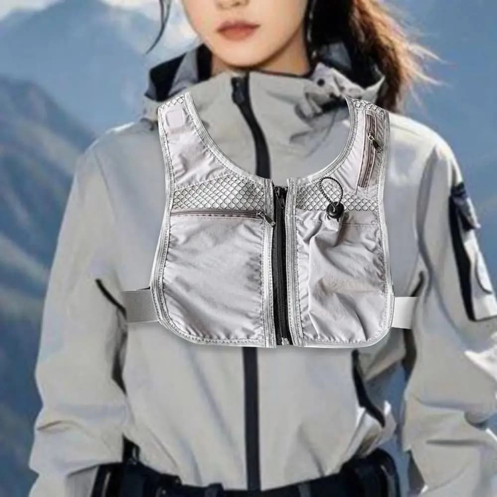Gilet da Corsa Riflettente con Tasche, Traspirante e Regolabile, Borsa Idratazione Multifunzionale Impermeabile