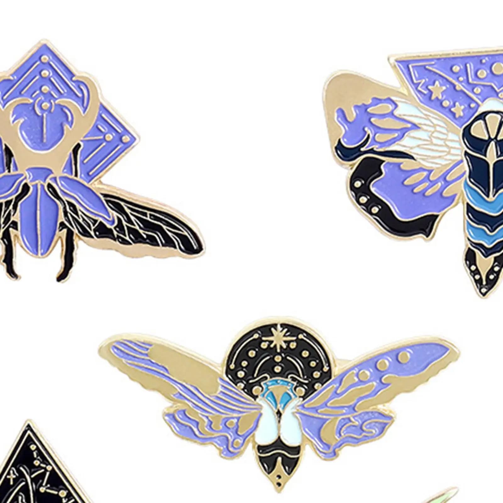 5 Pieces Enamel Pin Brooch Lapel Pin Clothing Bag Backpacks Dress for Women Men Decorative Fluorescent Enamel Pin Brooch Corsage