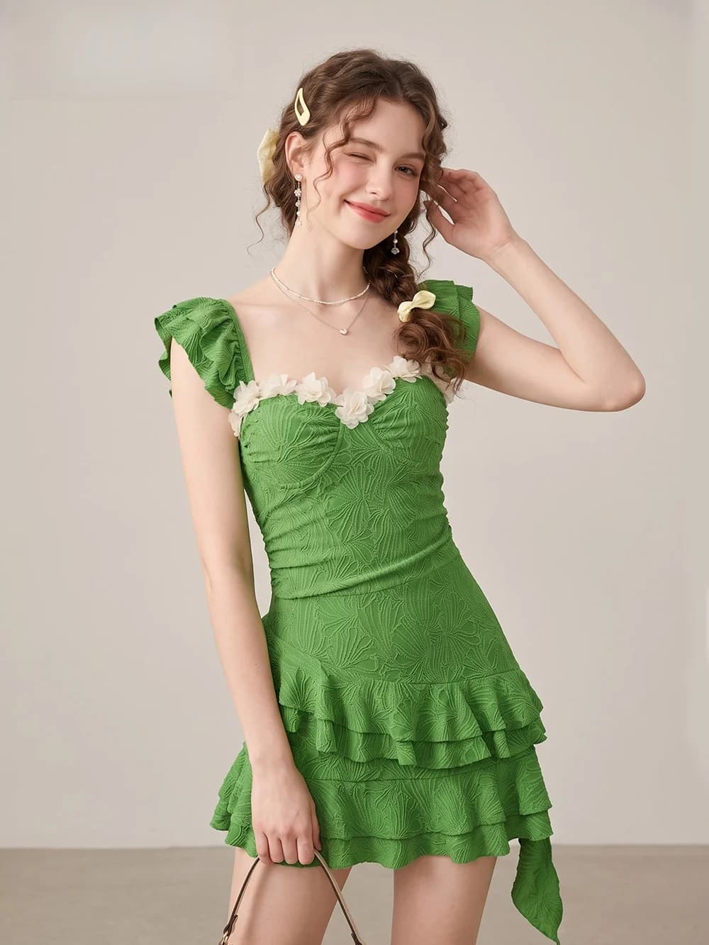 Summer 2026 Women's Halter One-Piece Swimsuit Skirt Style Quick Dry Thermal Spa Slimming Holiday Style Conservative Style