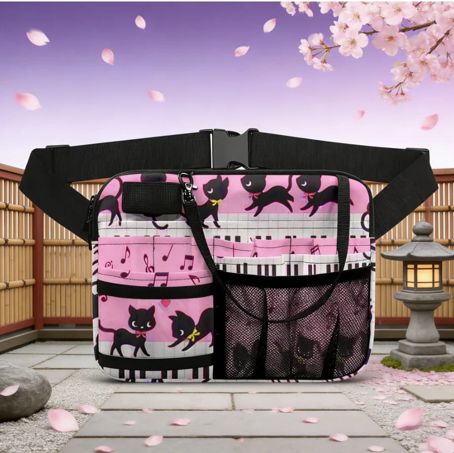 Pastel Color Nurse Fanny Pack Cute Medical Print Waist Bag for Daily Use