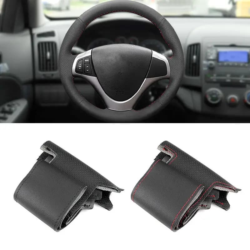 Cuoio traforato cucito a mano per Hyundai i30 2009-2011 Elantra Touring 2010 2011 2012 Coprivolante per auto Trim