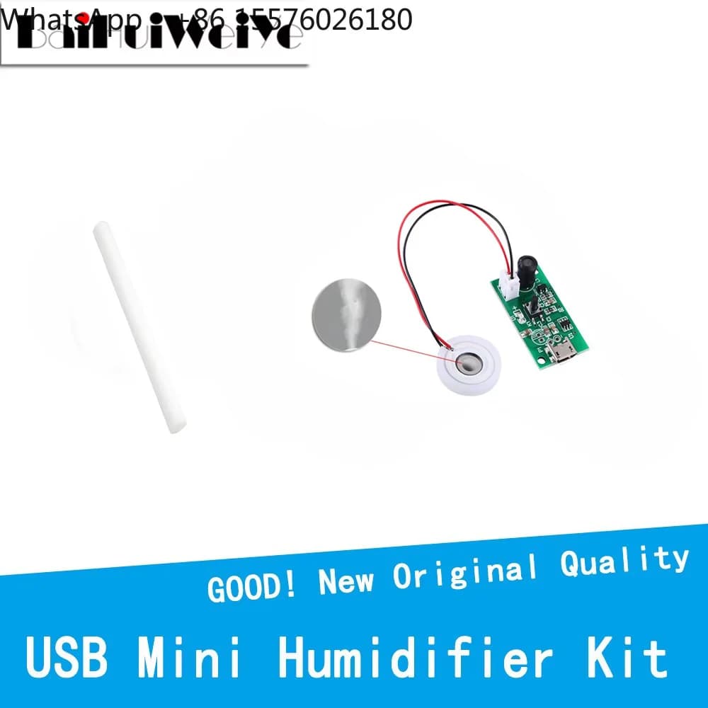 Kit Fai-da-te Mini Umidificatore USB con Generatore di Nebbia e Circuito Driver, Fogger, Pellicola Atomizzante, Fogli Atomizzatori, Mini Oscillante
