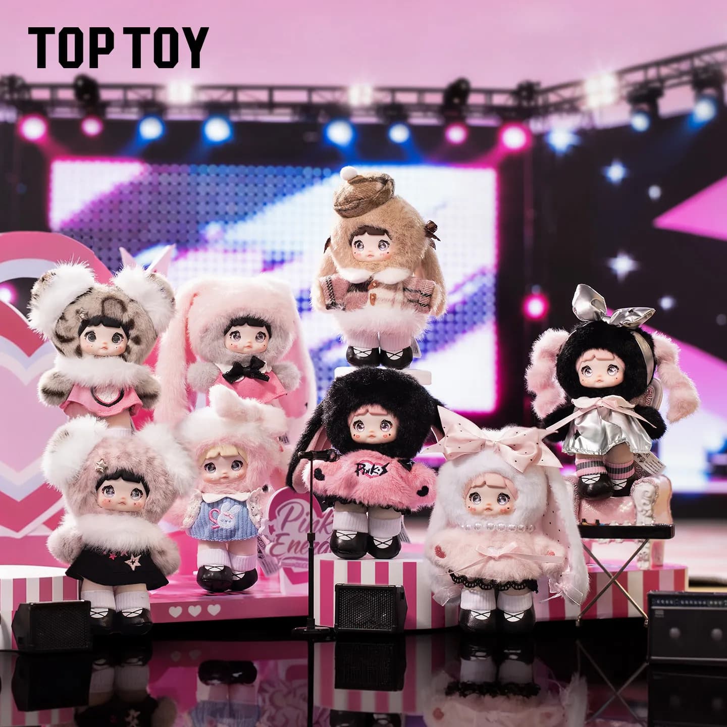TOPTOY Licensed Nuomier Pink Energy Vinyl Plush Blind Box Cute Doll Desktop Ornament Kawaii Collectible Birthday Holiday Gift