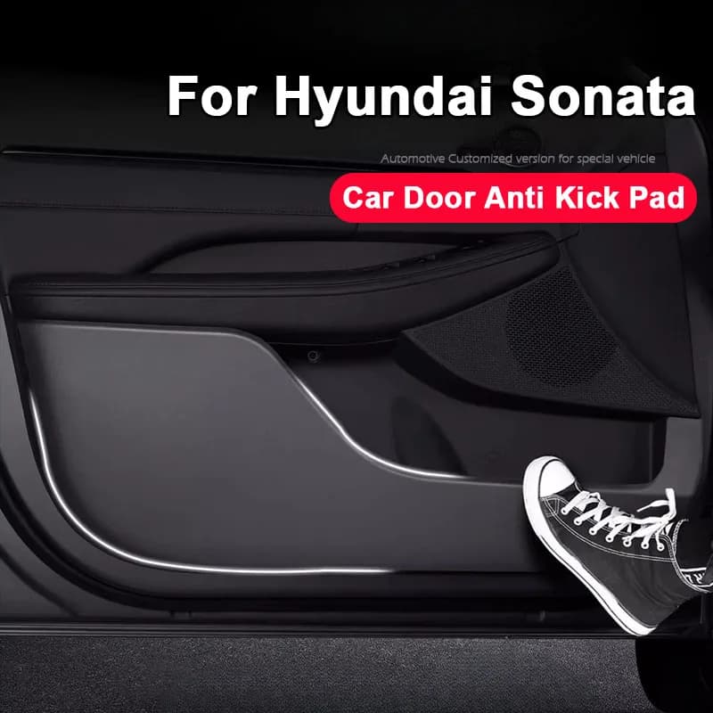 For Hyundai Sonata 2011-2024 2025 2026 Car Door Anti Kick Pad Cover Lateral Leather Wall decal Interior Styling Accessories