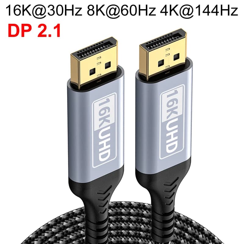 1M/2M/3M/5M 16K Porta display Displayport DP 2.1 16K@60Hz 8K@120Hz 4K@240Hz 40Gbps HDR10 HDC DSC 1.2A Cavo audio video HDTV TV