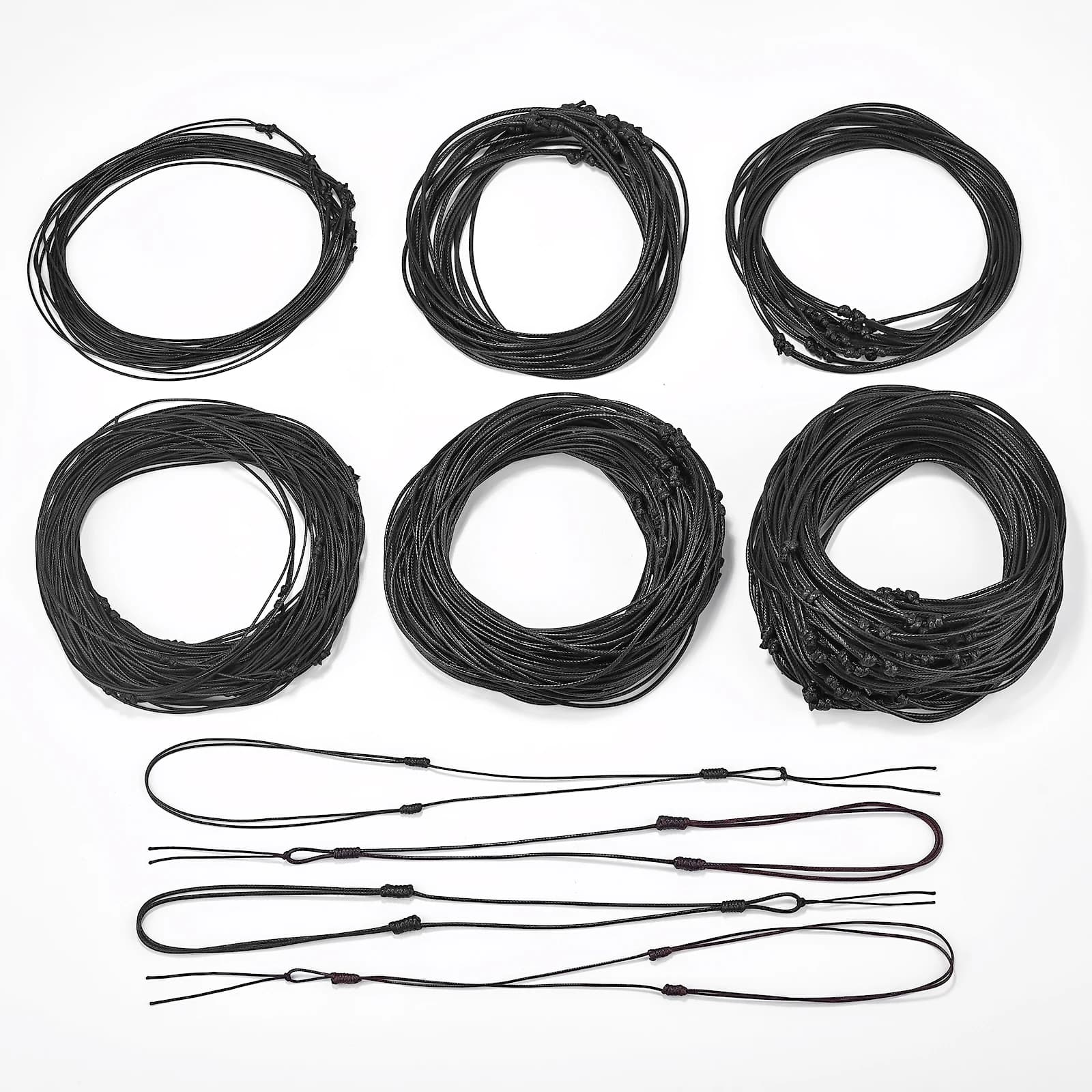 1/10pcs 1/1.5/2mm Adjustable Choker Necklace Genuine Black Wax Leather Knot Sliding Cord For Jewelry Making Supplies Wholesale